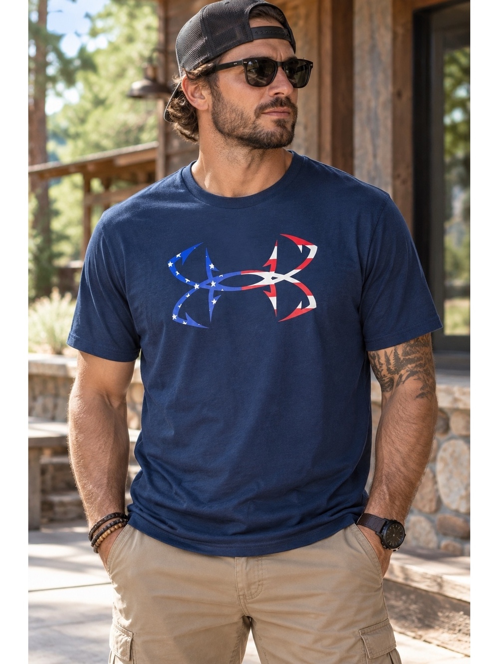 Under Armour Freedom Men’s Medium American Flag Logo T-Shirt